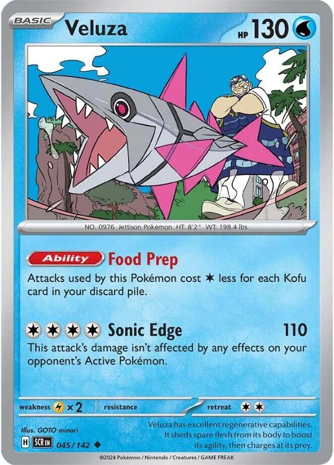 Veluza 045/142 Reverse Holofoil — Stellar Crown Pokémon card