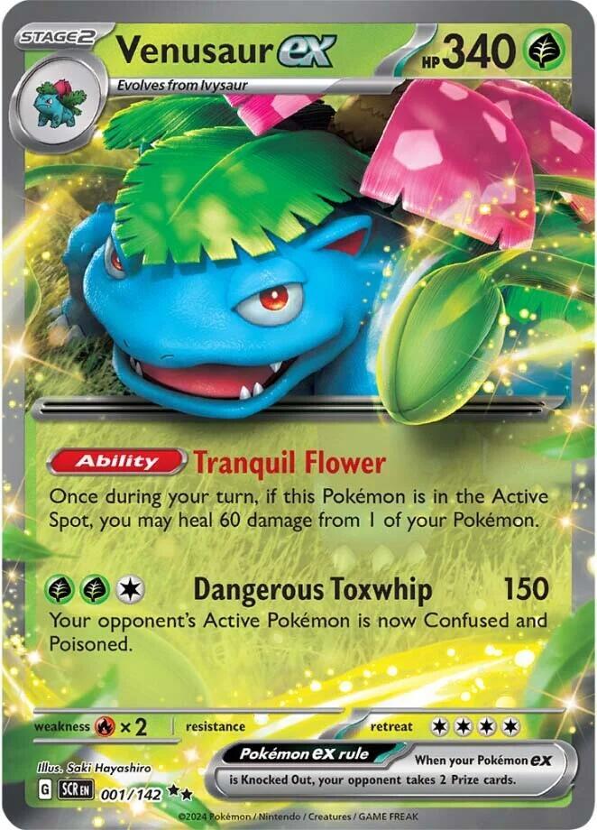 Pokemon - Stellar Crown - Venusaur ex - 001/142 - Holofoil