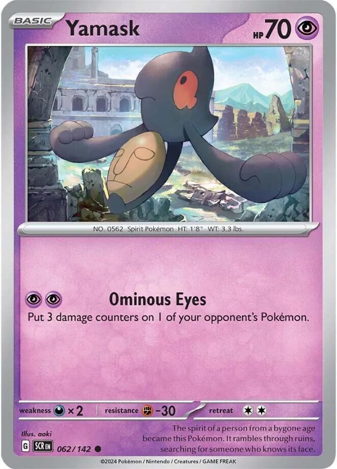 Yamask 062/142 — Stellar Crown Pokémon card