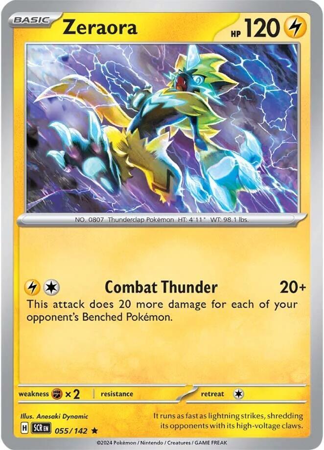 Zeraora 055/142 Reverse Holofoil — Stellar Crown Pokémon card