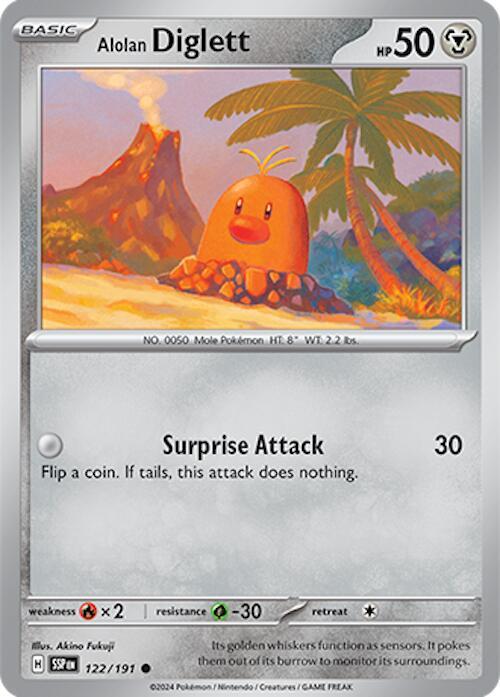 Pokemon - Surging Sparks - Alolan Diglett - 122/191 - Reverse Holofoil