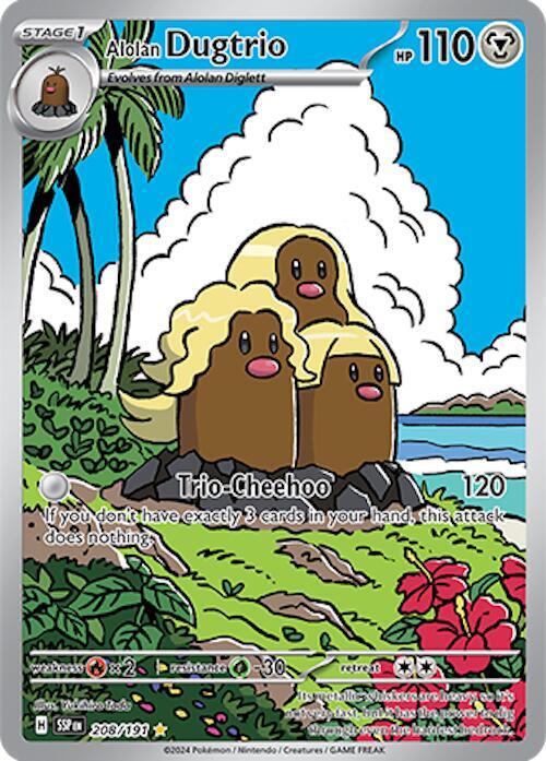 Alolan Dugtrio 208/191 Holofoil — Surging Sparks Pokémon card