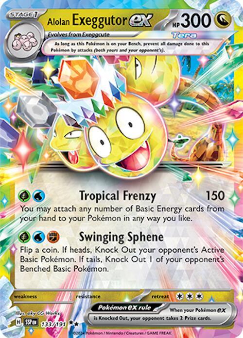 Alolan Exeggutor ex 133/191 Holofoil — Surging Sparks Pokémon card
