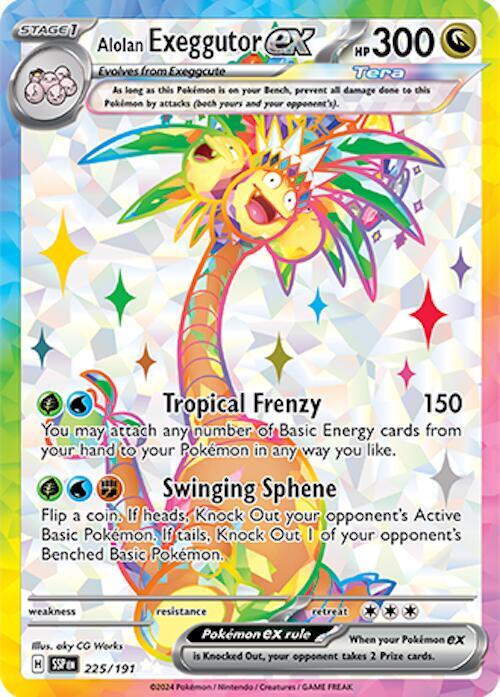 Alolan Exeggutor ex 225/191 Holofoil — Surging Sparks Pokémon card