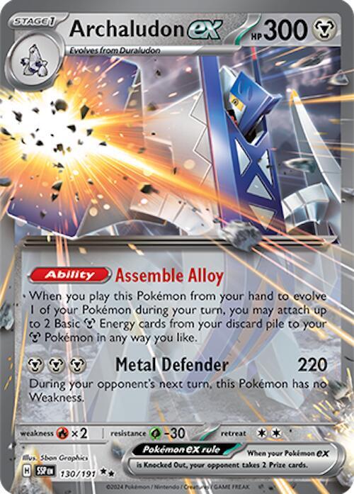Archaludon ex 130/191 Holofoil — Surging Sparks Pokémon card