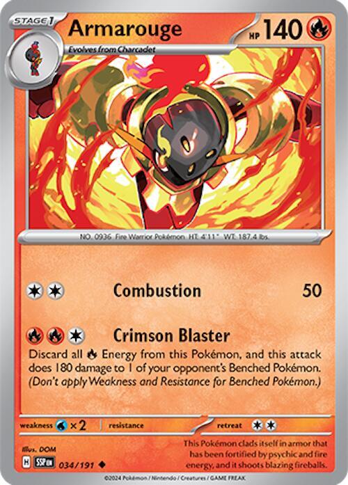 Armarouge 034/191 Reverse Holofoil — Surging Sparks Pokémon card