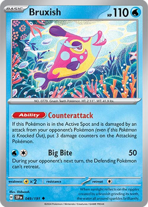 Bruxish 049/191 Reverse Holofoil — Surging Sparks Pokémon card