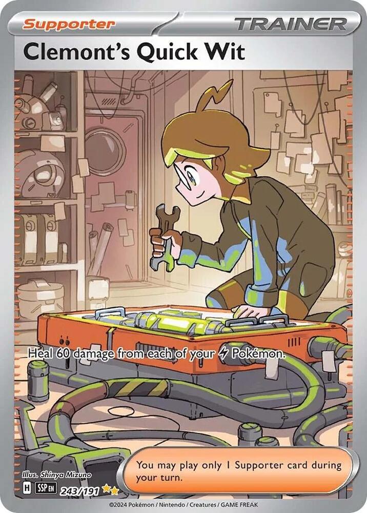 Clemont's Quick Wit 243/191 Holofoil — Surging Sparks Pokémon card