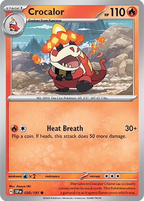 Crocalor 030/191 Reverse Holofoil — Surging Sparks Pokémon card