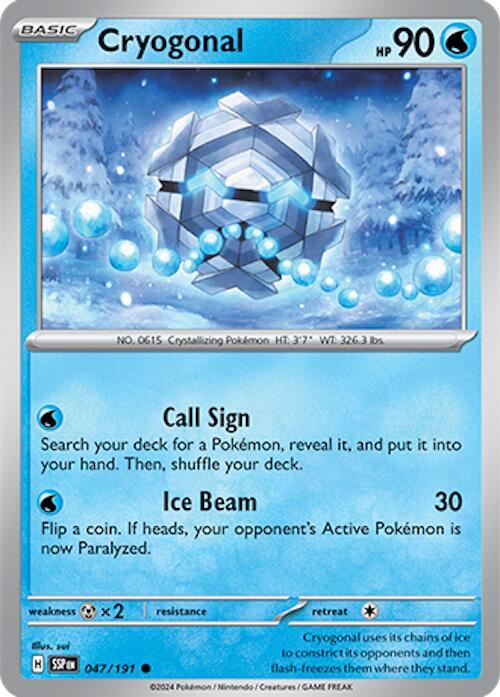 Pokemon - Surging Sparks - Cryogonal - 047/191 - Reverse Holofoil