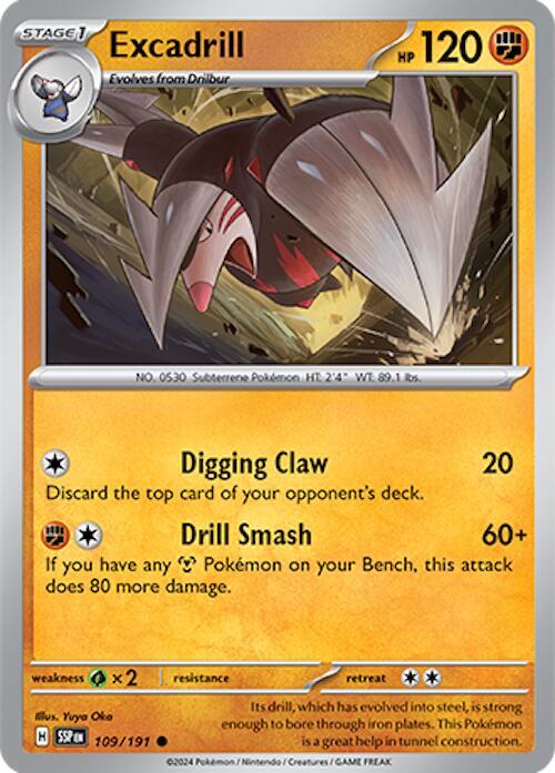 Pokemon - Surging Sparks - Excadrill - 109/191 - Reverse Holofoil