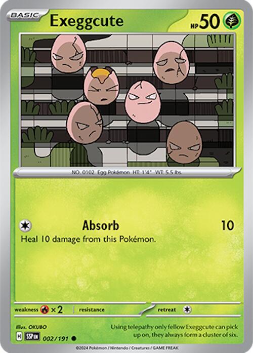 Exeggcute 002/191 Reverse Holofoil — Surging Sparks Pokémon card