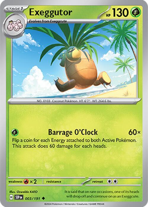 Pokemon - Surging Sparks - Exeggutor - 003/191 - Reverse Holofoil