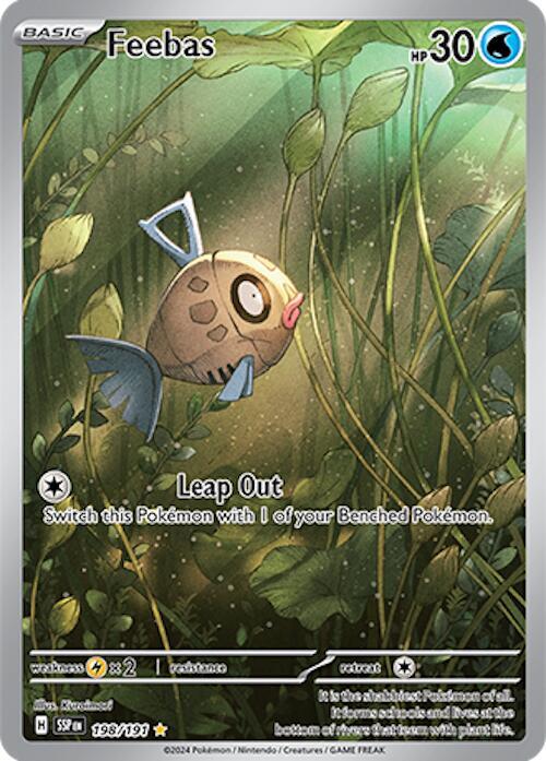 Feebas 198/191 Holofoil — Surging Sparks Pokémon card