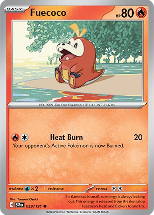 Fuecoco 029/191 Reverse Holofoil — Surging Sparks Pokémon card