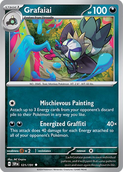 Grafaiai 121/191 Reverse Holofoil — Surging Sparks Pokémon card