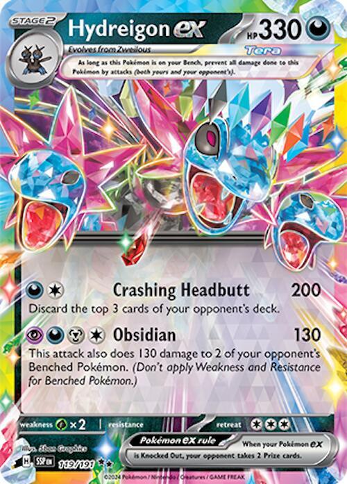 Hydreigon ex 119/191 Holofoil — Surging Sparks Pokémon card