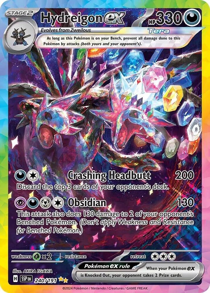 Hydreigon ex 240/191 Holofoil — Surging Sparks Pokémon card