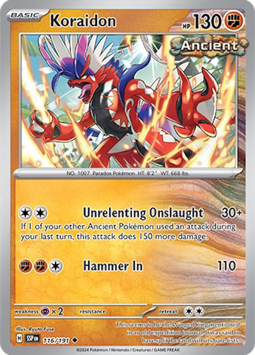 Koraidon 116/191 Reverse Holofoil — Surging Sparks Pokémon card