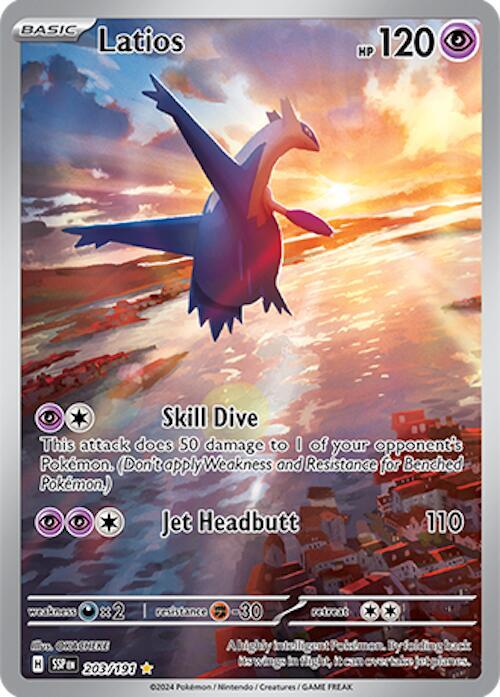 Latios 203/191 Holofoil — Surging Sparks Pokémon card
