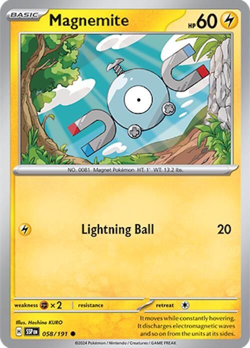 Magnemite 058/191 Reverse Holofoil — Surging Sparks Pokémon card