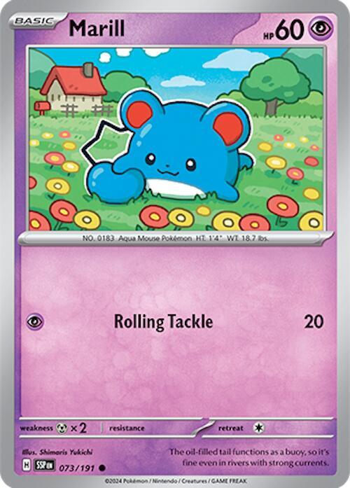 Pokemon - Surging Sparks - Marill - 073/191 - Reverse Holofoil