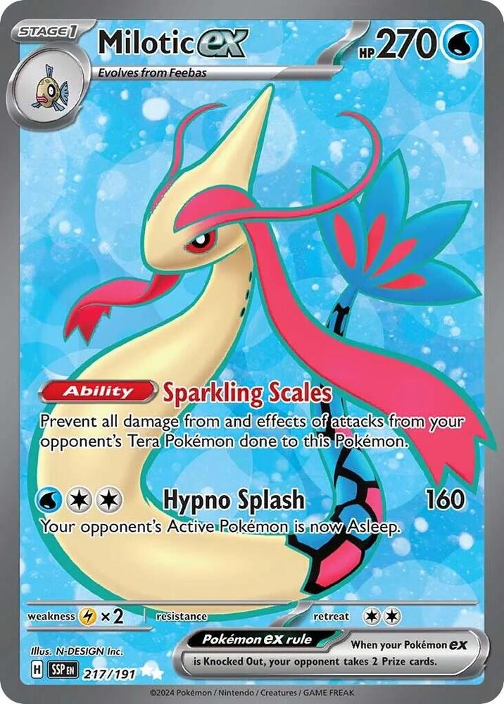 Milotic ex 217/191 Holofoil — Surging Sparks Pokémon card