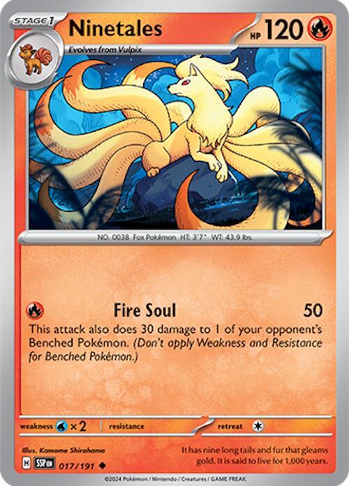 Ninetales 017/191 Reverse Holofoil — Surging Sparks Pokémon card