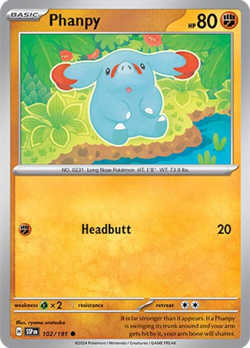 Phanpy 102/191 — Surging Sparks Pokémon card
