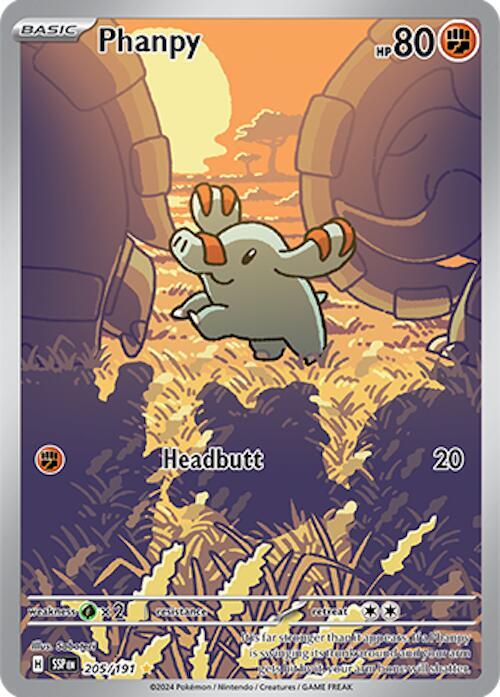 Phanpy 205/191 Holofoil — Surging Sparks Pokémon card