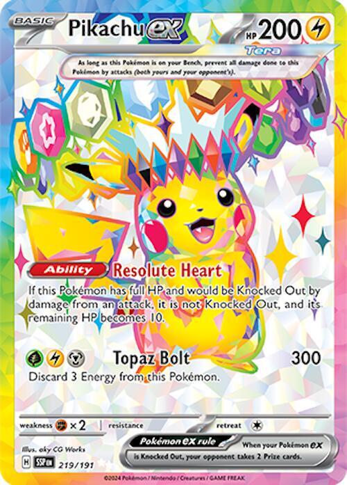 Pikachu ex 219/191 Holofoil — Surging Sparks Pokémon card