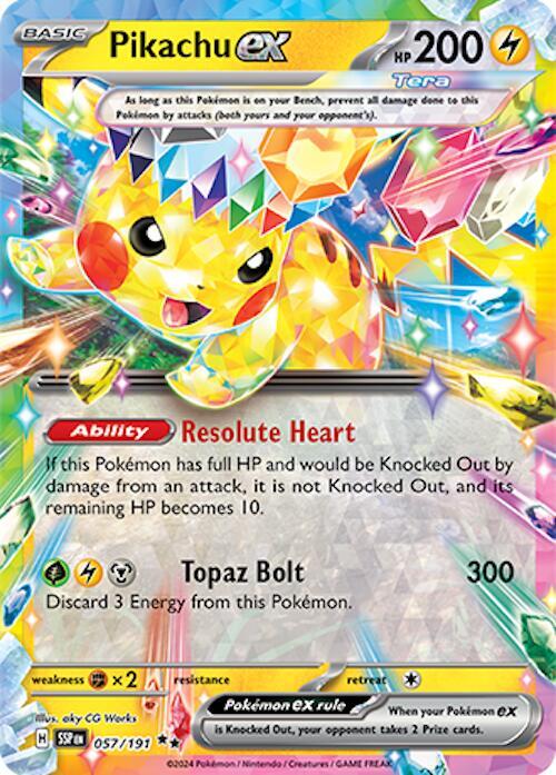 Pikachu ex 057/191 Holofoil — Surging Sparks Pokémon card