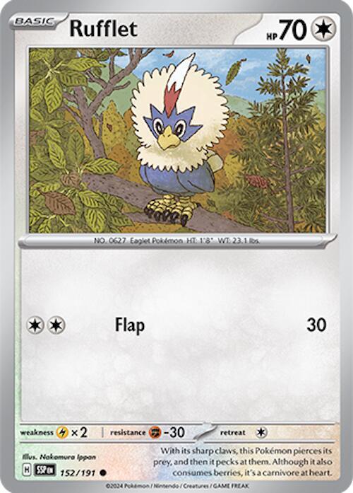 Rufflet 152/191 — Surging Sparks Pokémon card