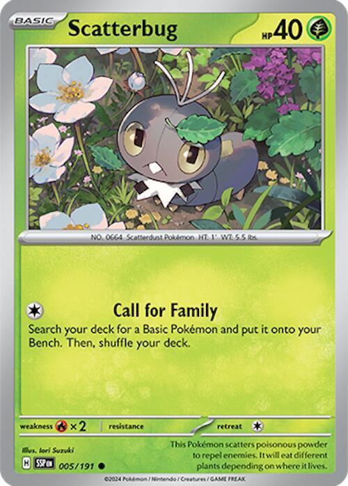Scatterbug 005/191 Reverse Holofoil — Surging Sparks Pokémon card