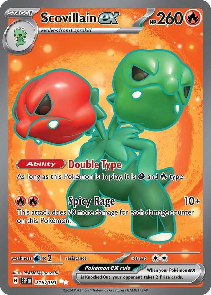 Scovillain ex 216/191 Holofoil — Surging Sparks Pokémon card