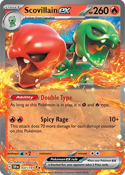 Pokemon - Surging Sparks - Scovillain ex - 037/191 - Holofoil