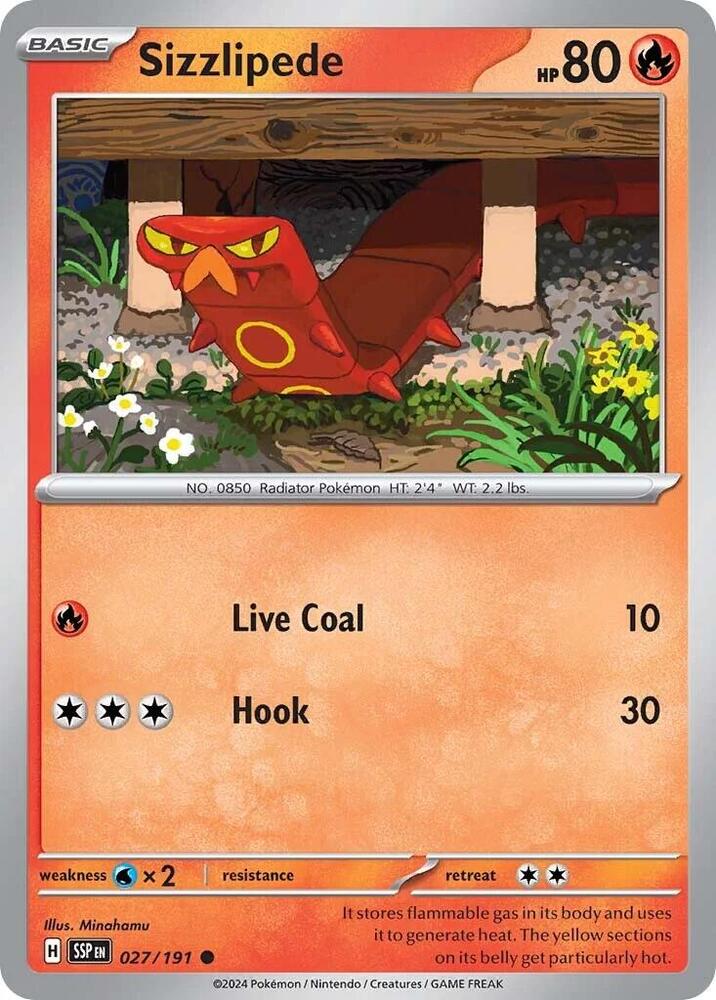 Sizzlipede 027/191 Reverse Holofoil — Surging Sparks Pokémon card
