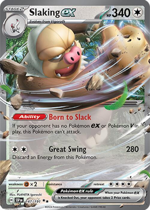 Slaking ex 147/191 Holofoil — Surging Sparks Pokémon card