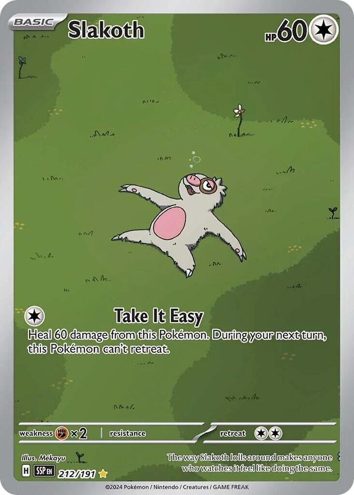 Pokemon - Surging Sparks - Slakoth - 212/191 - Holofoil