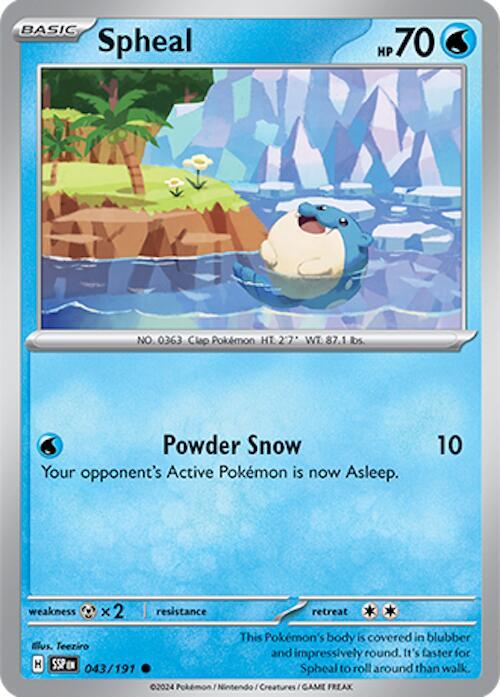 Spheal 043/191 Reverse Holofoil — Surging Sparks Pokémon card