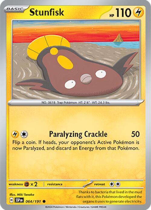 Stunfisk 064/191 Reverse Holofoil, Surging Sparks Pokémon card