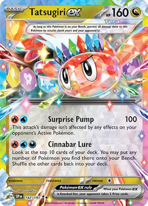 Tatsugiri ex 142/191 Holofoil, Surging Sparks Pokémon card