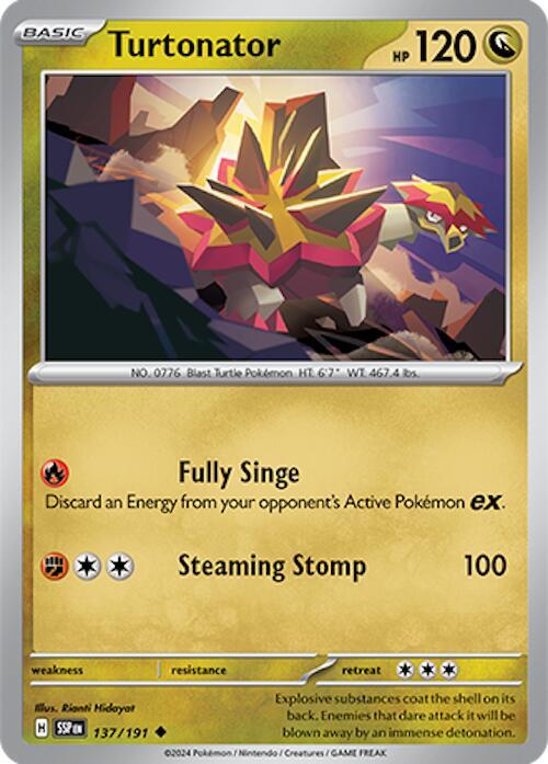 Turtonator 137/191 Reverse Holofoil, Surging Sparks Pokémon card