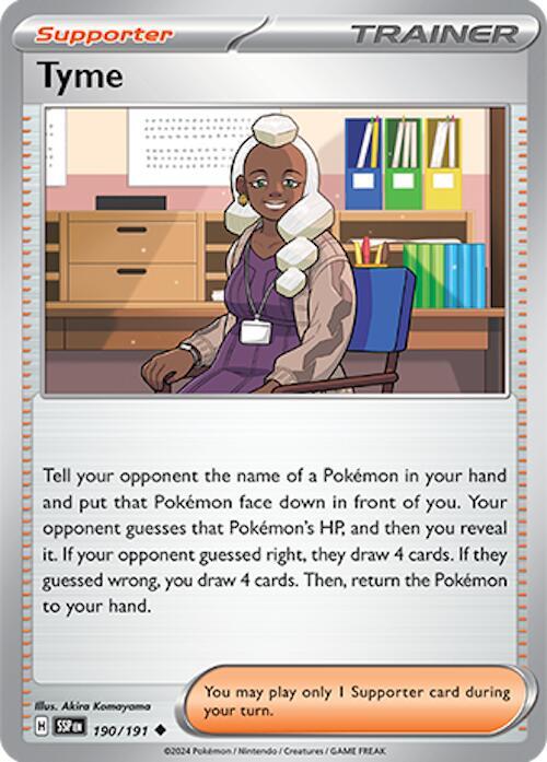 Tyme 190/191 Reverse Holofoil, Surging Sparks Pokémon card