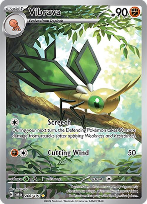 Vibrava 206/191 Holofoil, Surging Sparks Pokémon card