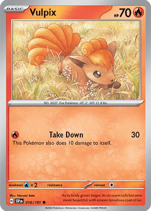 Vulpix 016/191 Reverse Holofoil — Surging Sparks Pokémon card