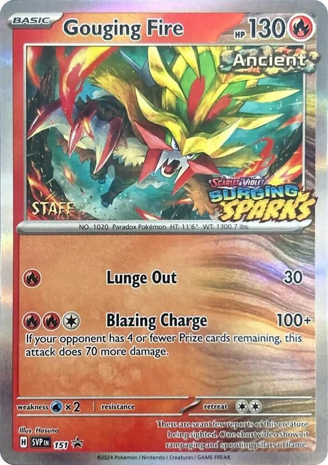 Pokemon - S&V - Black Star Promo - Gouging Fire - 151 - Staff