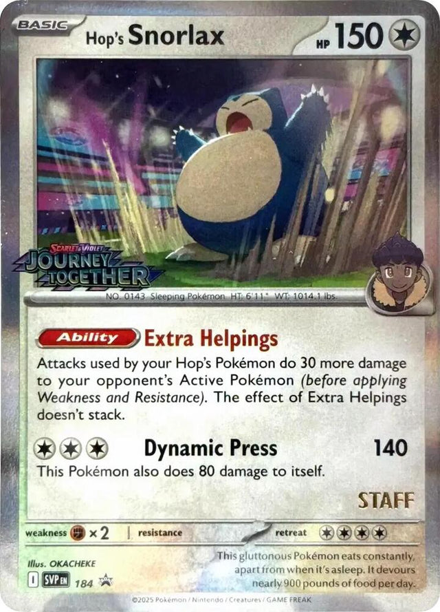 Pokemon - S&V - Black Star Promo - Hop's Snorlax - 184