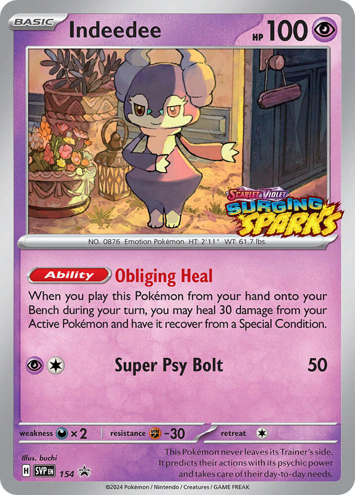 Indeedee SVP 154 Holofoil — Black Star Promo Pokémon card