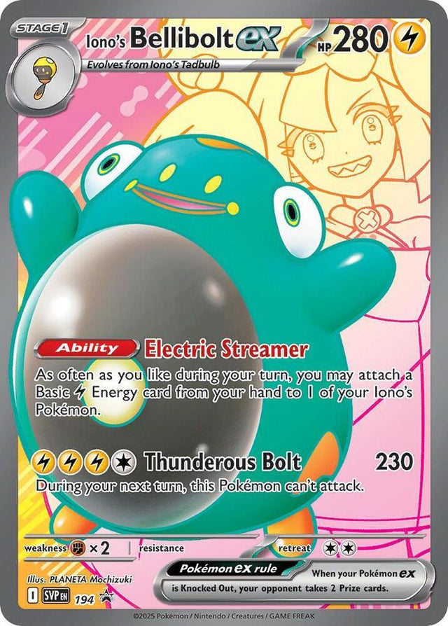 Pokemon - S&V - Black Star Promo - Iono's Bellibolt ex - 194